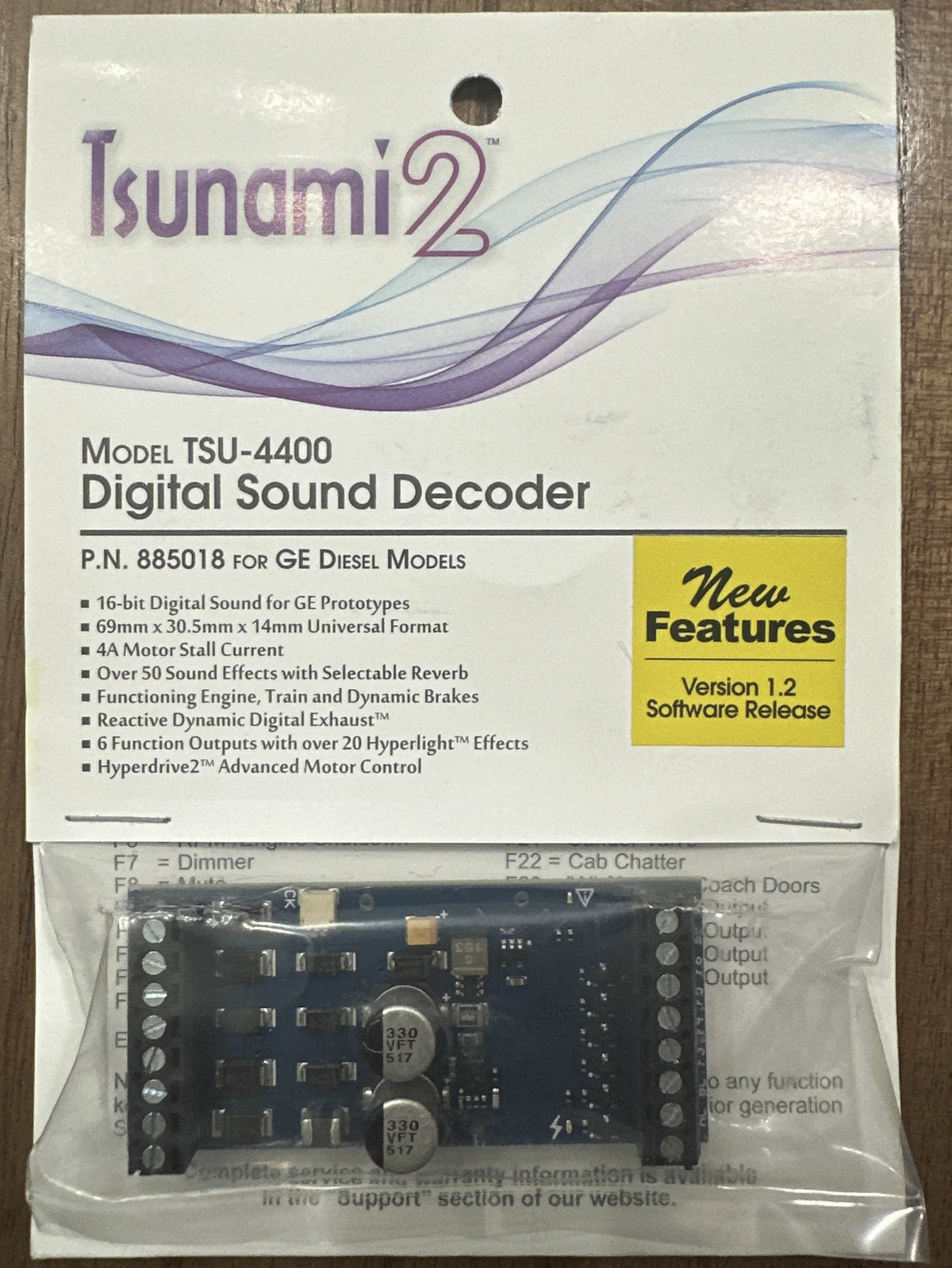 Soundtraxx TSU-4400 Tsunami 2 Sound Decoder - 4 AMP GE DIESEL 885018