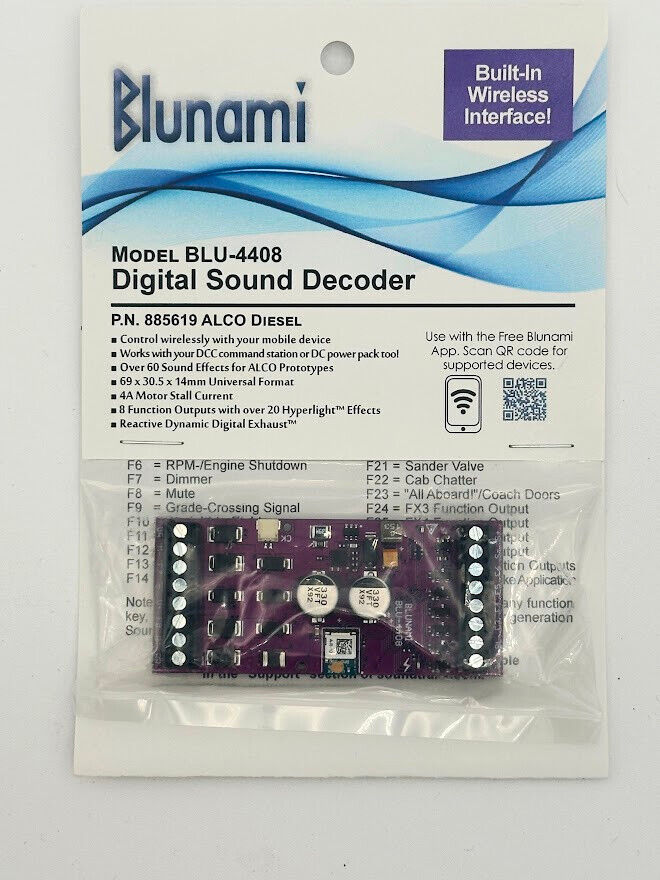 Soundtraxx BLU-4408 885619 Blunami Alco Diesel 8 FUNCTION Digital Sound Decoder