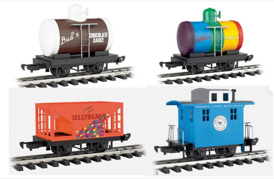 SET OF 4 BACHMANN G Lil Big Hauler Short Line RR Cars - Hopper, Tanks, Caboose