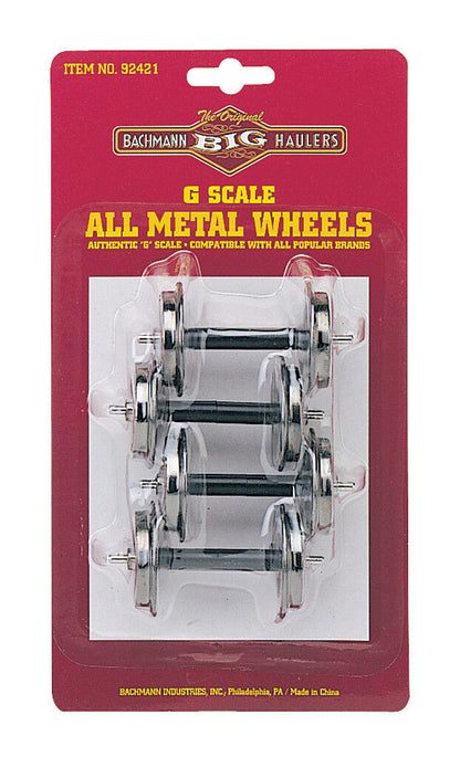 Bachmann 92421 G Scale Metal Wheels Set 4 Axles, Standard 31MM Fits LGB etc - OPEN PKG