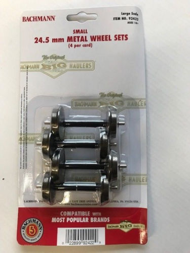 Bachmann 92422 G Scale Small Metal Wheels, 2 Pair / 4 Axles 24.5mm