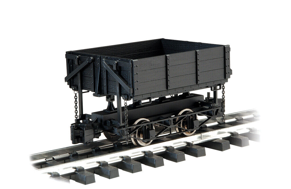 Bachmann 92503 Black Wood Side Dump Car with Metal Wheels and Knuckle Couplers