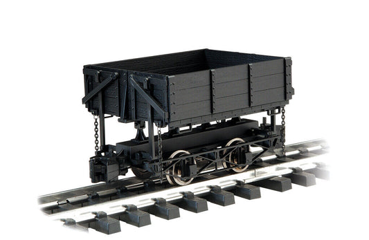 Bachmann 92503 Black Wood Side Dump Car with Metal Wheels and Knuckle Couplers