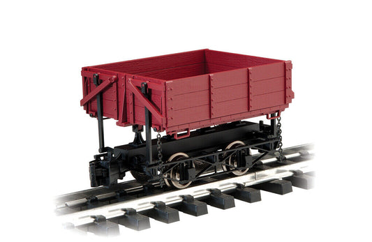 Bachmann 92502 Brown Wood Side Dump Car With Metal Wheels and Knuckle Couplers