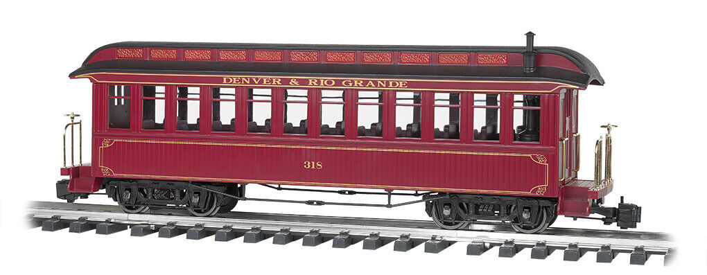 Bachmann 97206 D&RGW Coach, Interior Lighting With Metal Wheels