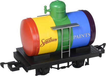 BACHMANN G Scale 98089 Lil Big Hauler Tank Car - Rainbow Spectrum Paints