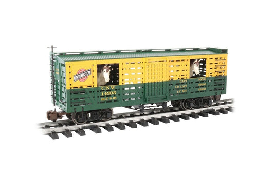 Bachmann 98705 Animated C&NW Stock Car With Moving Horses and Metal Wheels