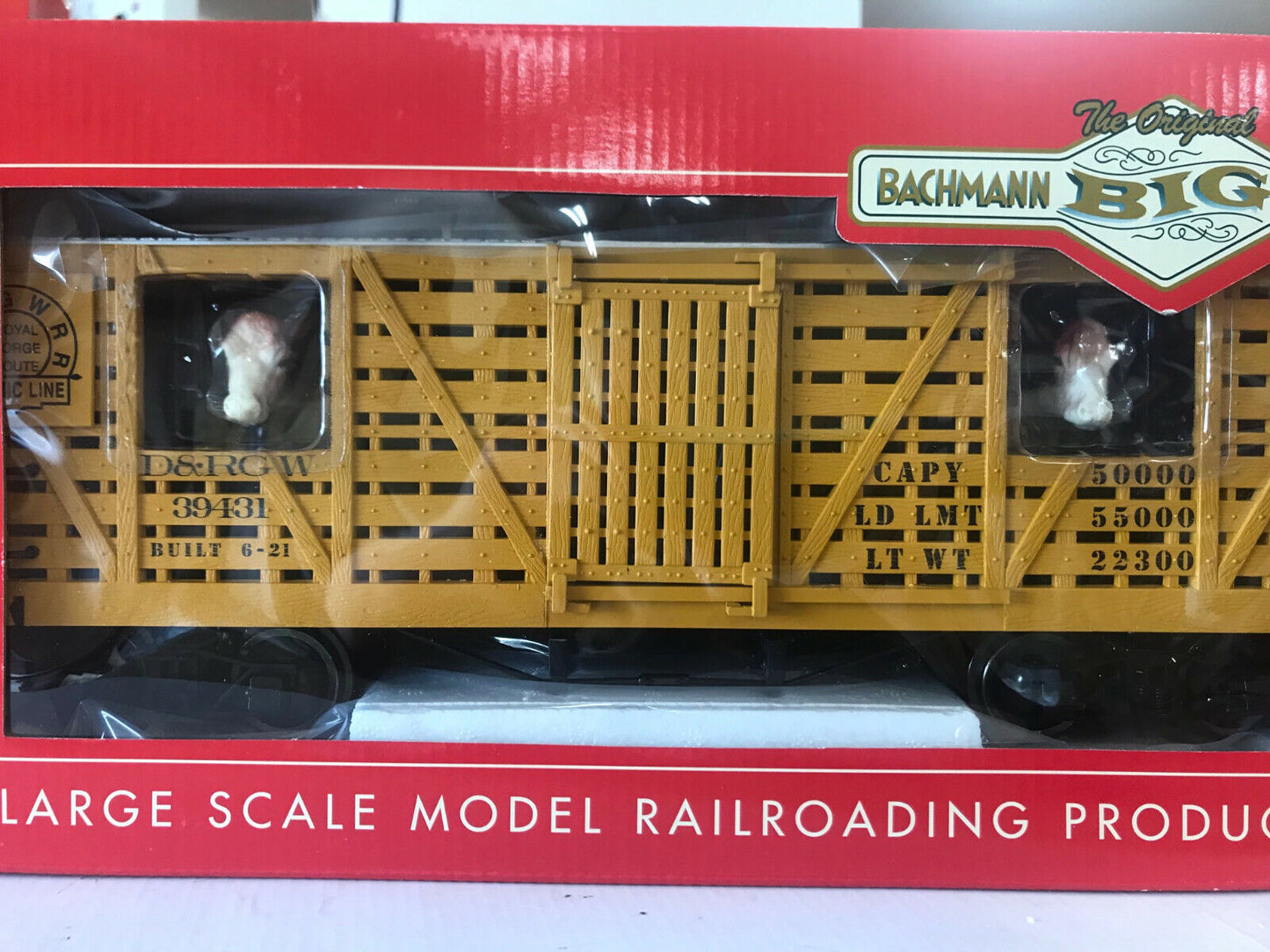 Bachmann 98706 D&RGW Animated Moving Cows Stock Car with Metal Wheels