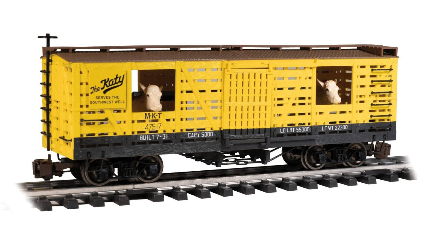 Bachmann 98708 Missouri-Kansas-Texas Animated Stock Car with Cattle