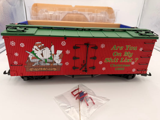 USA Trains CHRISTMAS 1992 Holiday Boxcar "Are you on my shit list"
