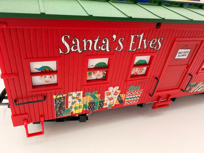 USA Trains R18302 CHRISTMAS Boxcar 2021 - Santa's Elves Workshop with BB Metal Wheels