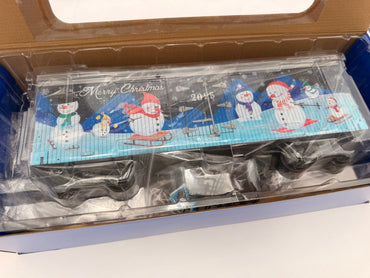 SPECIAL COLOR USA Trains R13043 CHRISTMAS Reefer 2025 "Snowmen" Holiday Boxcar - Midnight BLUE