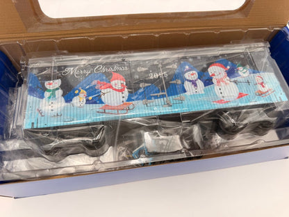 SPECIAL COLOR USA Trains R13043 CHRISTMAS Reefer 2025 "Snowmen" Holiday Boxcar - Midnight BLUE