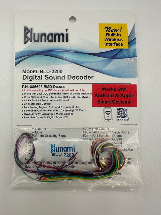 SoundTraxx 885605 - BLU-2200 Blunami EMD Diesel Sound Decoder,  Multi HO and S Scale