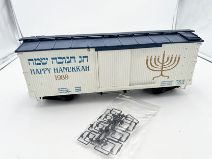 USA Trains 1989 Happy Hanukkah Boxcar - Blue and White
