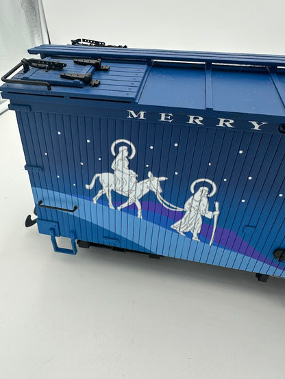 USA Trains R13014 1996 Vintage Christmas Reefer with Joseph and Mary - BLUE