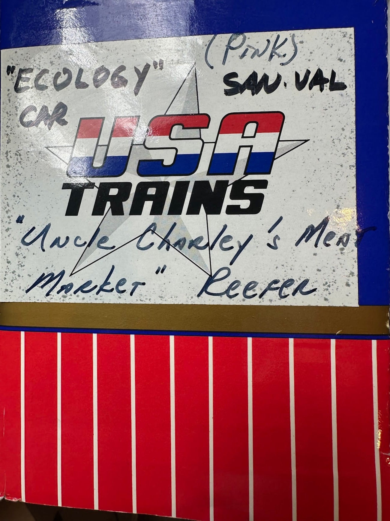 USA Trains Save a Tree Eat a Beaver PINK Reefer Boxcar - Limited Run