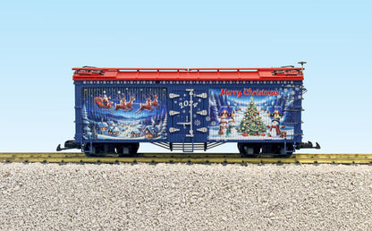 USA Trains R13042 CHRISTMAS Reefer - 2024 "Snowy Village" Holiday Car with METAL WHEELS