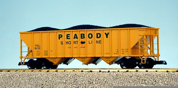 USA Trains 70 TON 3 BAY COAL HOPPER Peabody Yellow - R14019