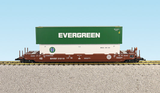 USA TRAINS INTERMODAL Flat Car with 3 Containers - R17112 BNSF Circle Logo #3