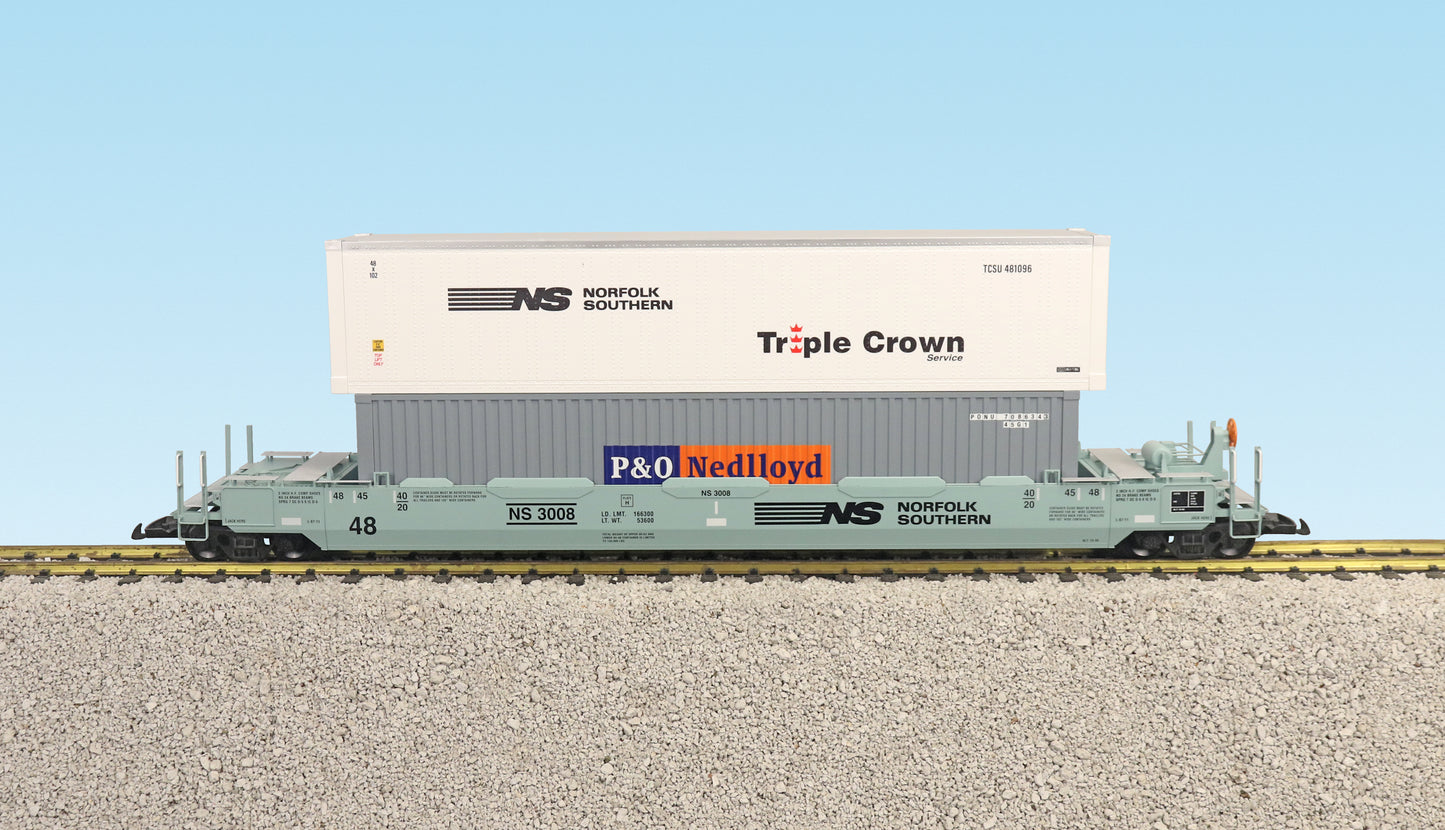 USA TRAINS INTERMODAL Flat Car with 3 Containers - R17120 Norfolk Southern #3