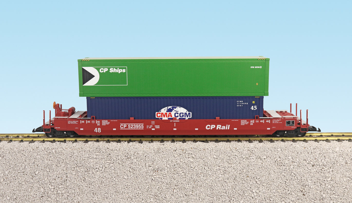 USA TRAINS INTERMODAL Flat Car with 3 Containers - R17124 CP Rail #3