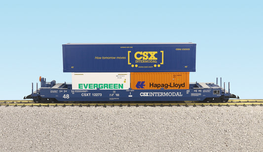 USA TRAINS INTERMODAL Flat Car with 3 Containers - R17129 CSX #1