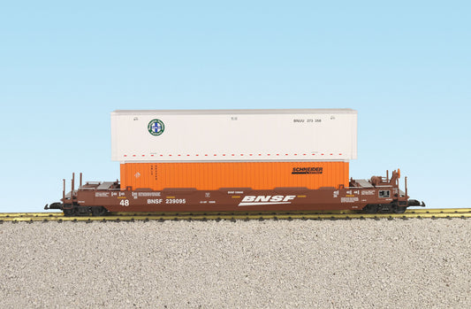 USA TRAINS INTERMODAL Flat Car with 3 Containers - R17139 BNSF Speed Logo #3