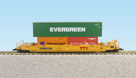 USA TRAINS INTERMODAL Flat Car with 3 Containers - R17145 TTX Red Logo #1