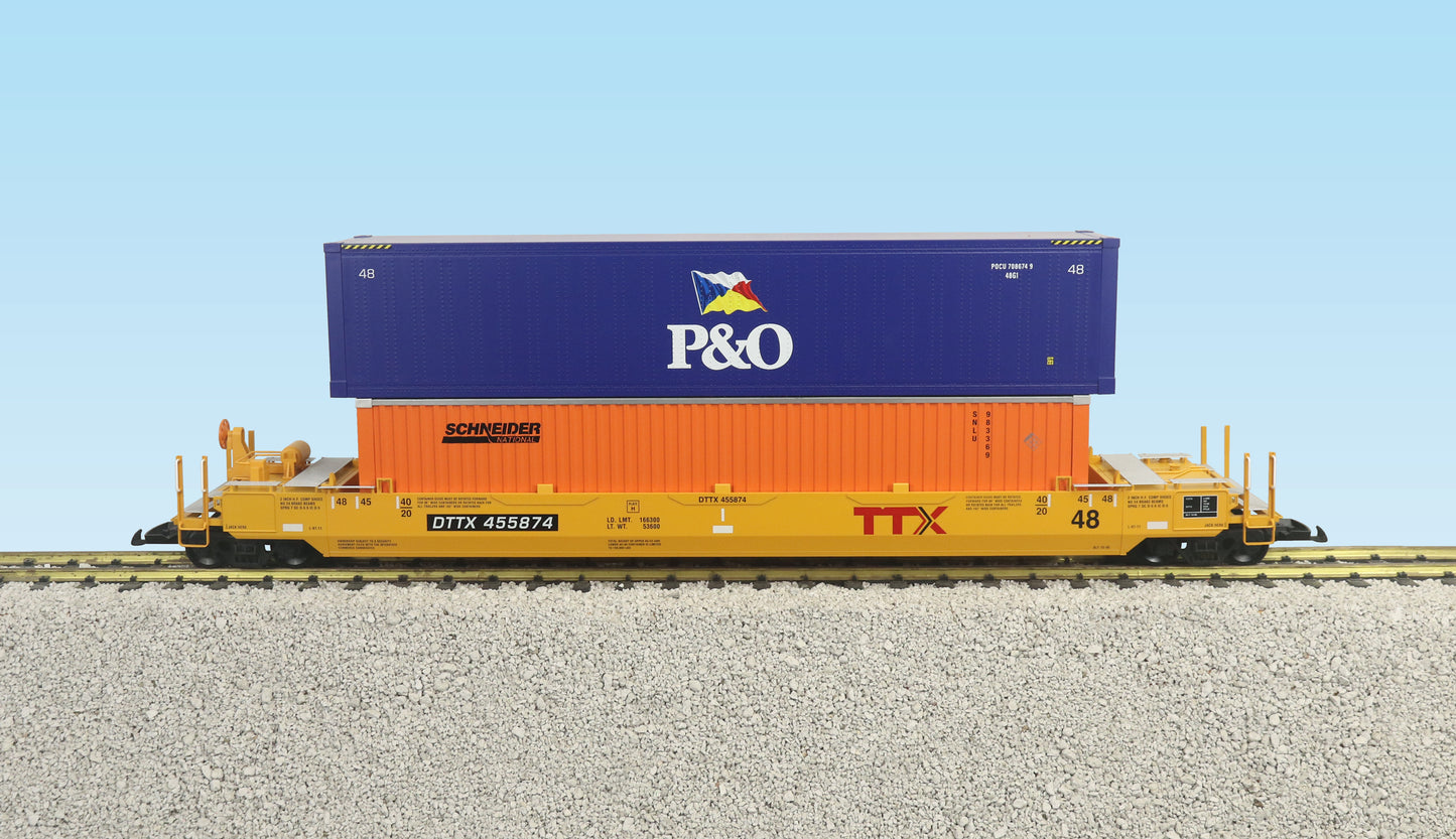 USA TRAINS INTERMODAL Flat Car with 3 Containers - R17147 TTX Red Logo #3