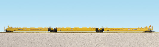 USA TRAINS INTERMODAL 3 UNIT Articulated Set - Yellow Union Pacific R17163  - No Containers