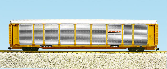 USA Trains BI LEVEL AUTO CARRIER R17179 BNSF Silver/Yellow