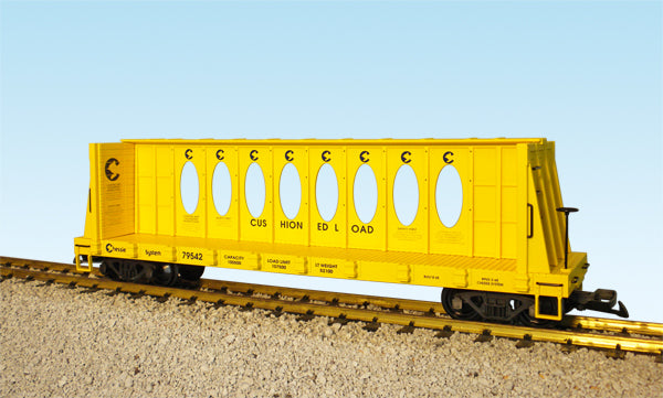 USA Trains G Scale CENTER I-BEAM FLAT CAR Chessie R17411 - Yellow