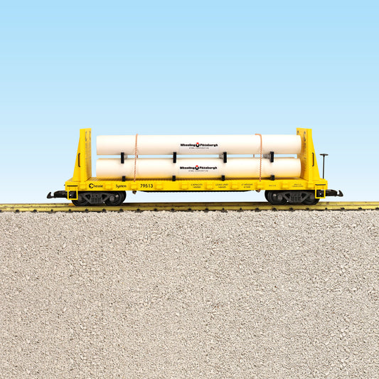 USA Trains R17615B Chessie PIPE LOAD Flatcar #79513 YELLOW