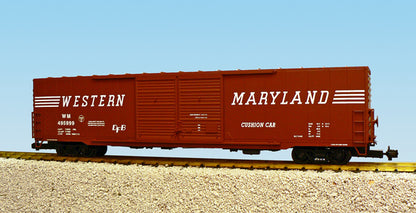 USA TRAINS R19414B Western Maryland 60' Double Door Box Car OXIDE RED