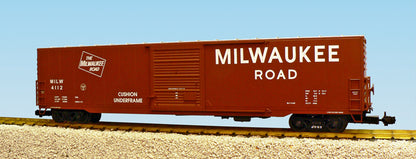 USA TRAINS R19418A MILWAUKEE ROAD 60' Single Door Box Car BROWN/SILVER