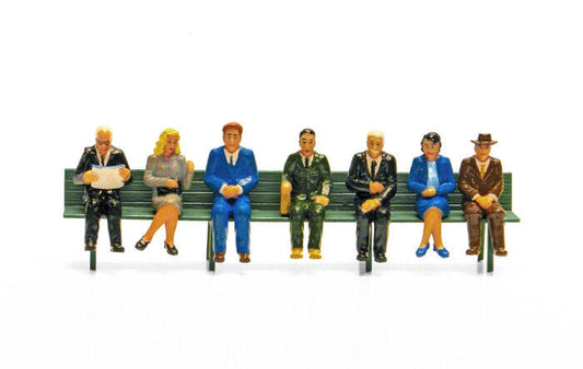 USA TRAINS R321 1920's Passenger Sitting Figures Set #2 (7 seated figures)