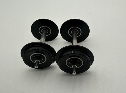 G Scale BALL BEARING Roll-EZ BLACK Metal Wheels - 1 Pairs / 2 Axles - FREE SHIPPING