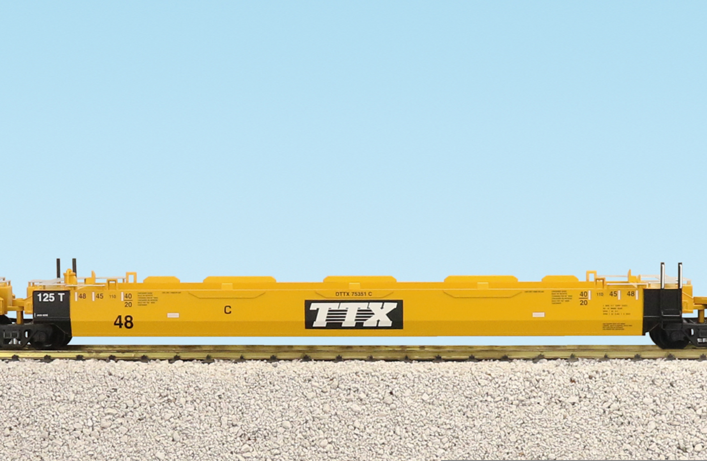 USA TRAINS INTERMODAL 3 UNIT Articulated Set Yellow TTX R17161 - No Containers