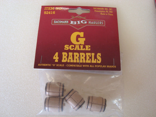 Bachmann 92416 G scale Set of 4 Wood Barrels Scenic - Discontinued