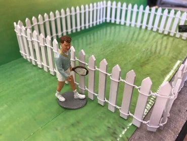 G-scale Real Wood White Picket Fence - 3' Feet Long, Positionable