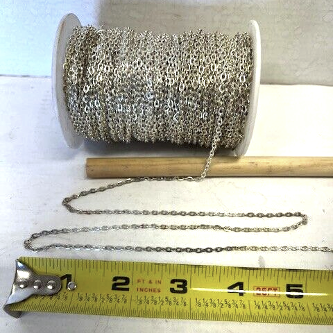 4 Feet All Scales SILVER Metal Hobby Chain for LGB, USA Trains, Flatcar Loads, Cranes and more