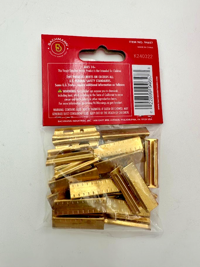Bachmann Brass Rail Joiners Track Connectors 94657 - PACK OF 24