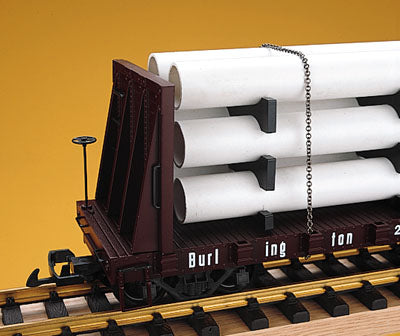 USA Trains R17610B Great Northern US Steel PIPE LOAD Flatcar #65213 BC RED