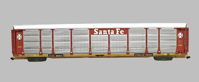 USA Trains R17170 SANTA FE Bi-Level Auto Carrier - Red and Yellow