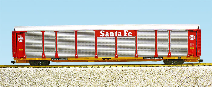 USA Trains BI LEVEL AUTO CARRIER R17170 SANTA FE RED/YELLOW