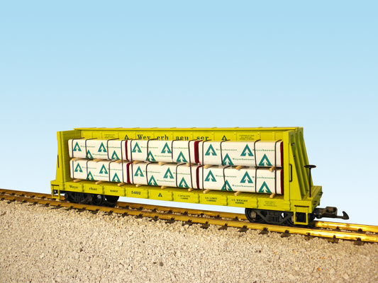 USA Trains CENTER I-BEAM FLAT CAR WEYERHAEUSER R17403A - Green #5410