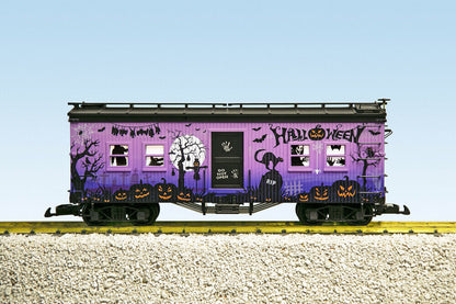 USA Trains R18303 GLOW IN THE DARK Halloween Bunk Car - Purple/Black