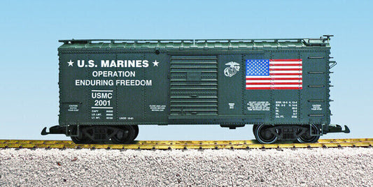 USA Trains R19094 USMC Operating Enduring Freedom Steel Green Marines Boxcar