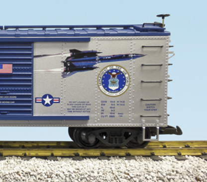 USA Trains R19131 G Scale US AIR FORCE SBC, USAF Boxcar - Military Series, Silver